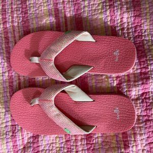 Sanuk pink bling flipflops sz 8-8.5